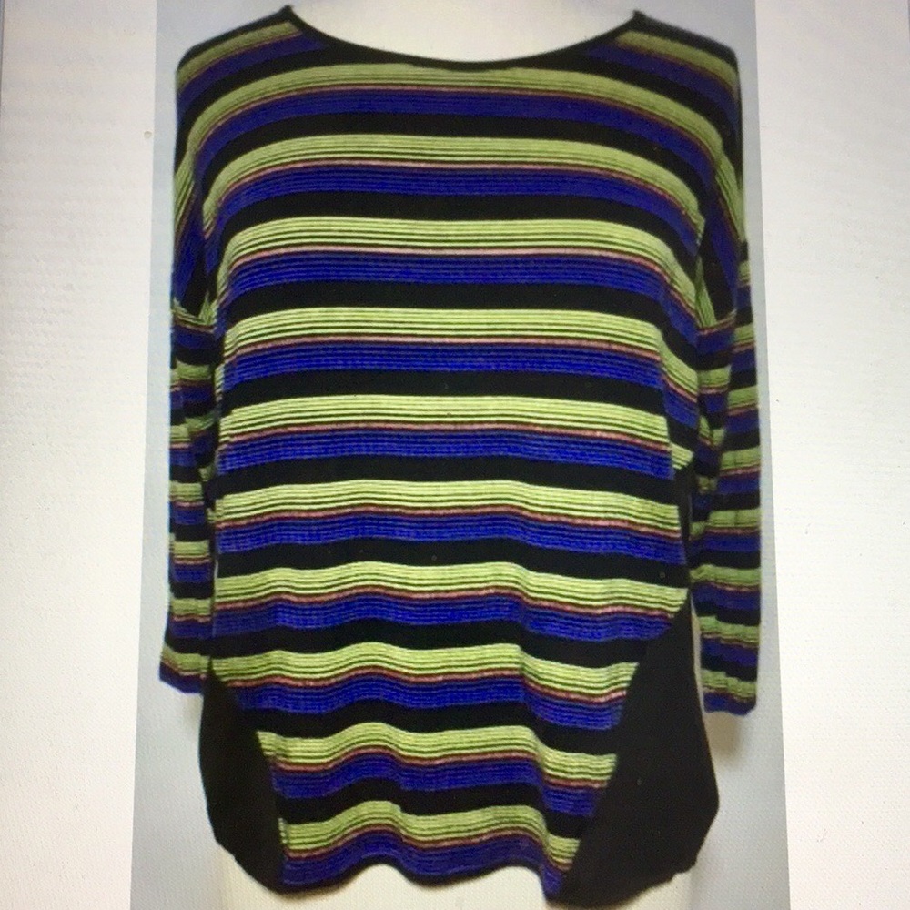 MAC + JAC STRIPED TOP SHEER BACK AND LOWER SIDES
